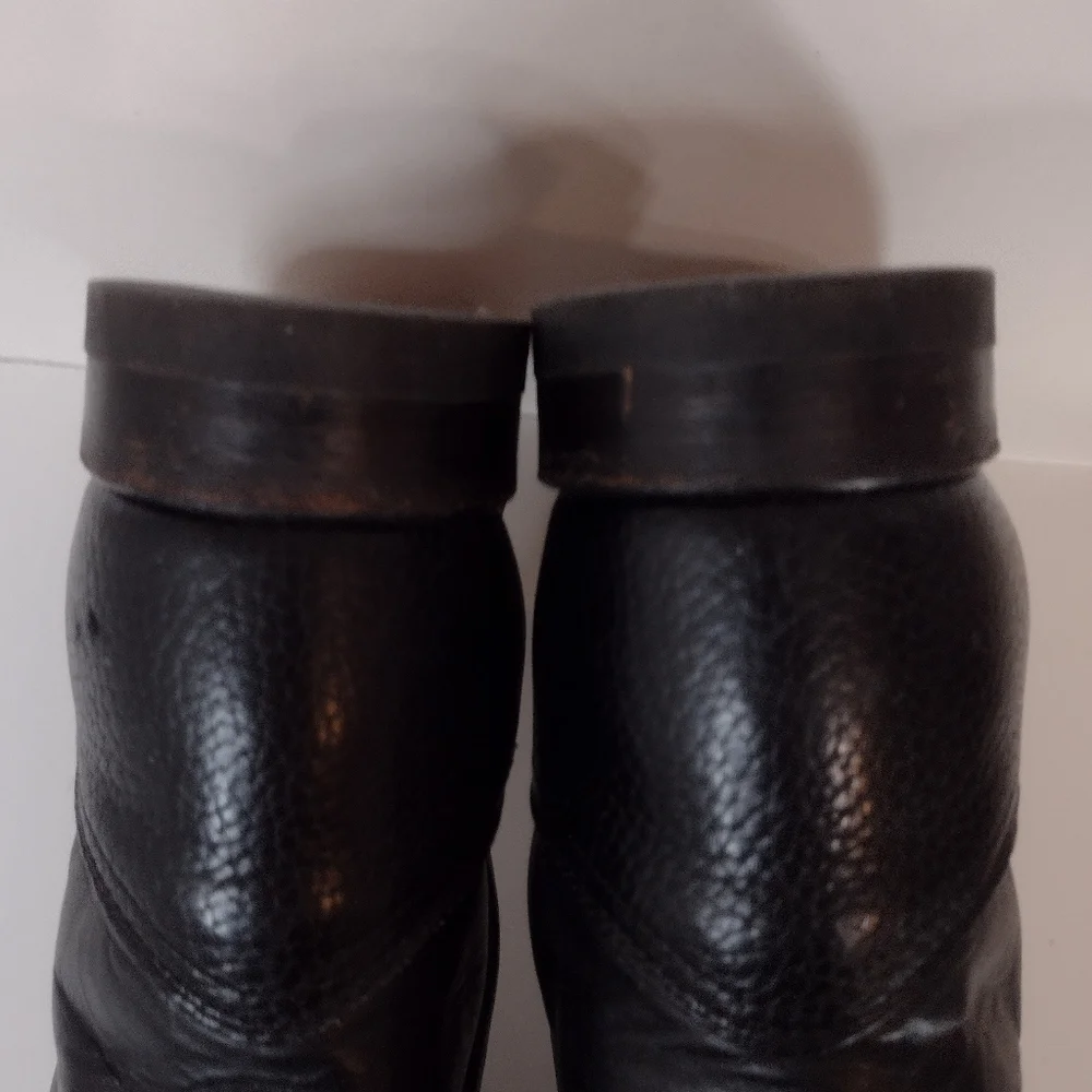 Justin Classic Black Leather Men's Boots Size (9)D Made In USA - Picture 11 of 12